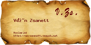 Vén Zsanett névjegykártya