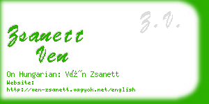 zsanett ven business card